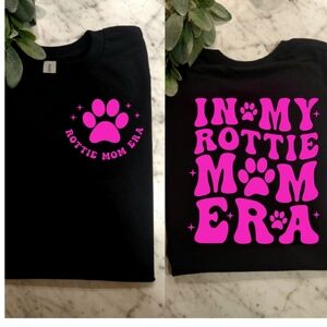 Rottweiler mom shirt rottie dog mom cute retro black and pink